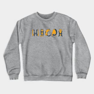 Micah | Girl Name | Cat Lover | Cat Illustration Crewneck Sweatshirt